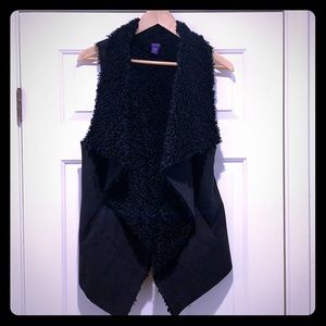 Faux Fur Waterfall Vest With Pockets